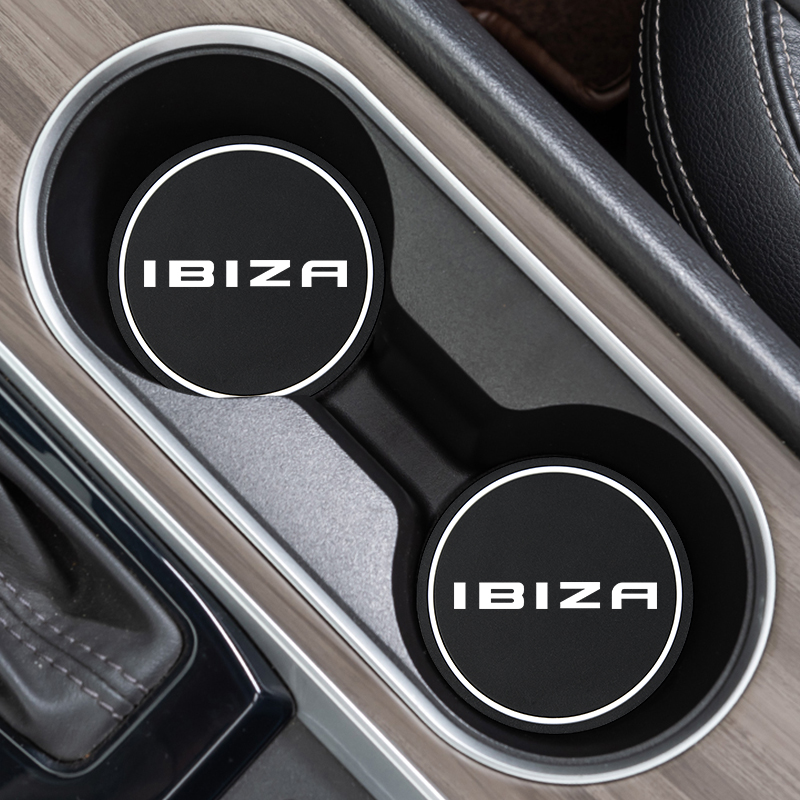 Car Accessories Logo - 2Pcs Car Silica Gel Water Coaster