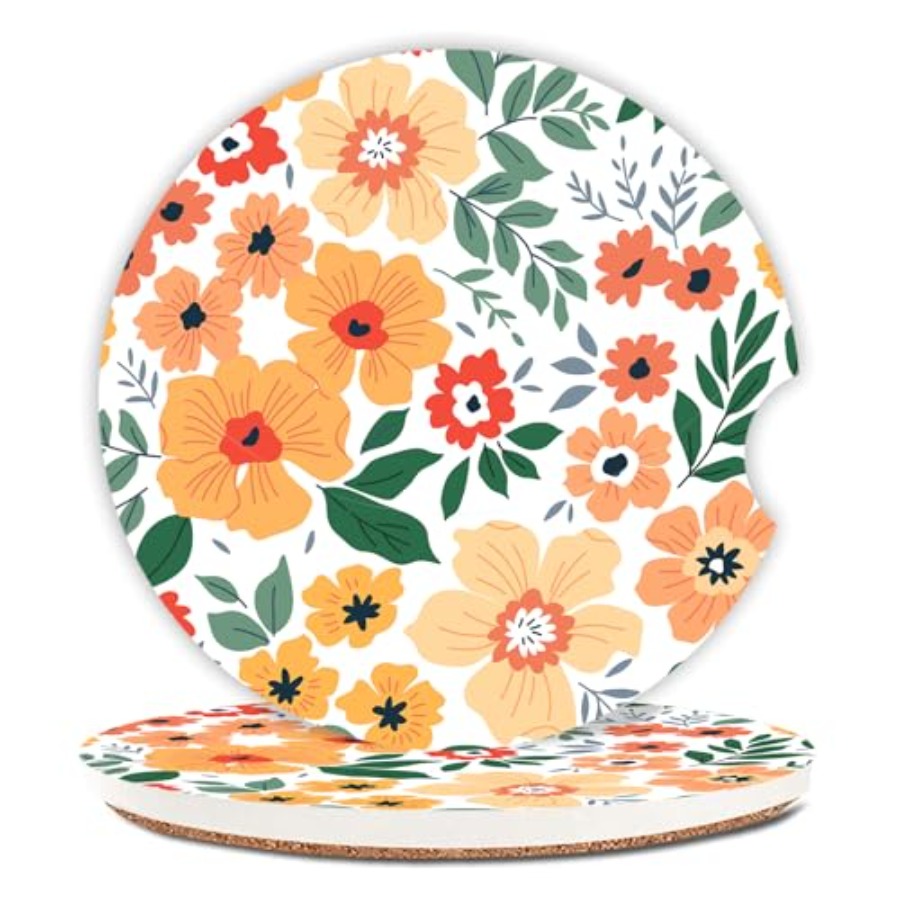 Flowers Absorbent Car Coasters - огляд і ціна Car Accessories Cork