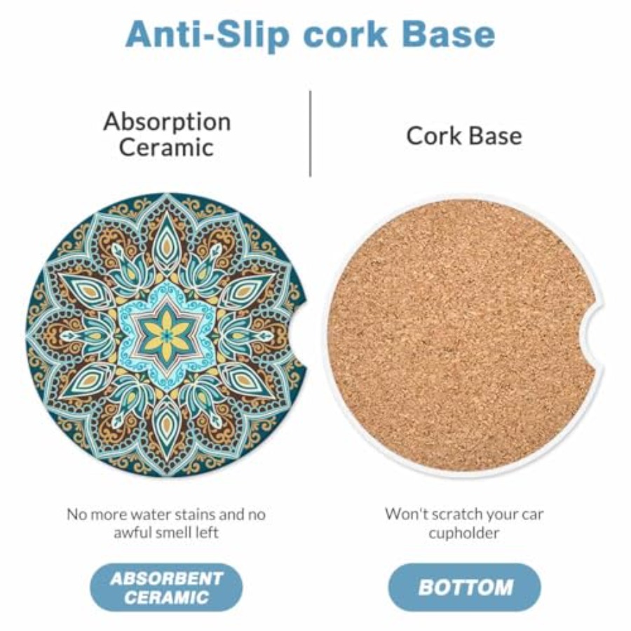 2 Pack Car Cup Holder Coaster  - огляд і ціна Car Accessories Cork