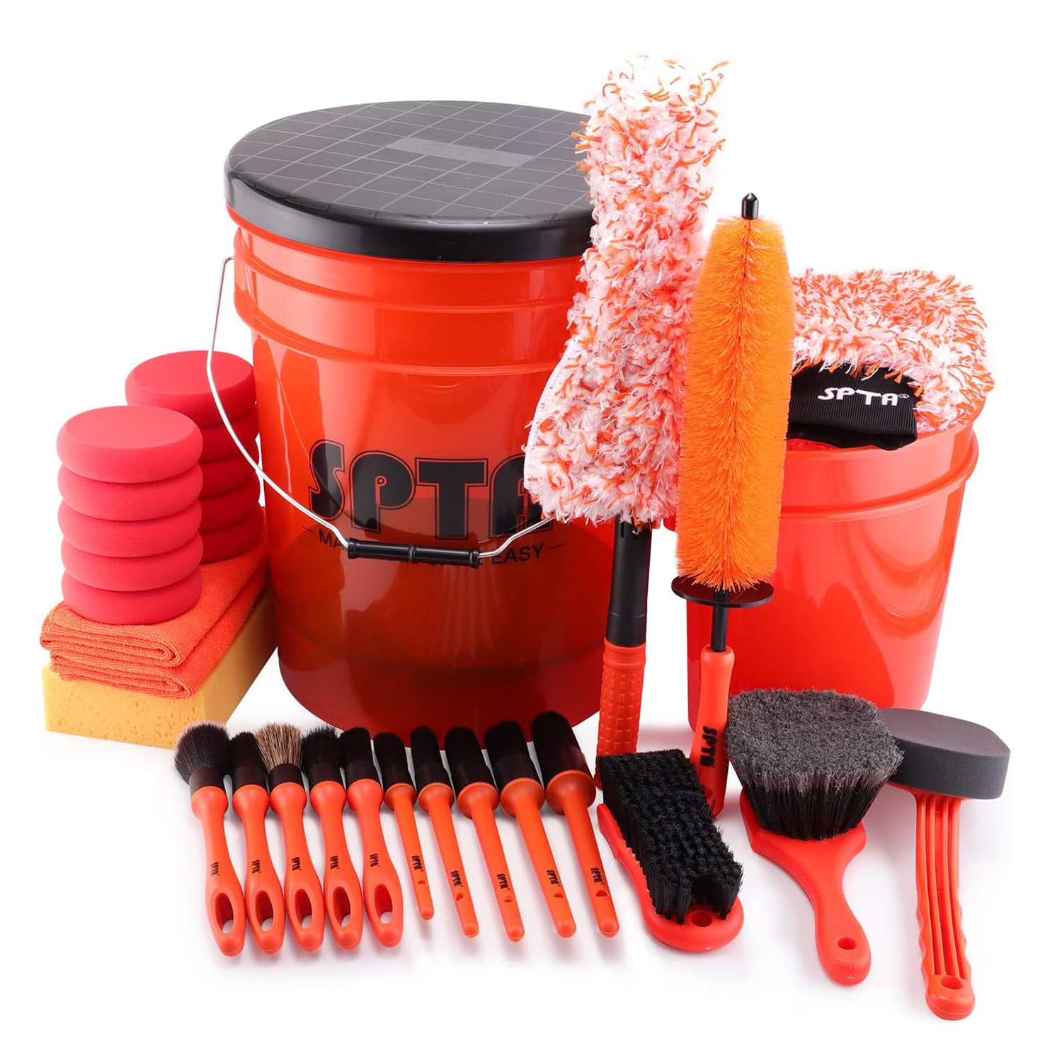 SPTA 33Pcs Car Wash 20L Bucket - огляд і ціна Car Detailing Brush